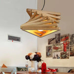 Lustre Triangles Design Bois Fruit Luminaire Cuivre