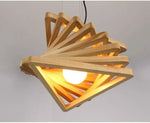 Lustre Triangles Design Bois Fruit Luminaire Cuivre