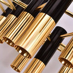 Lustre Tubes Métal Noir Doré Italy Luminaire Chambre