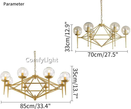 Lustre Vintage Doré Avec Globe Loft Luminaire Chambre