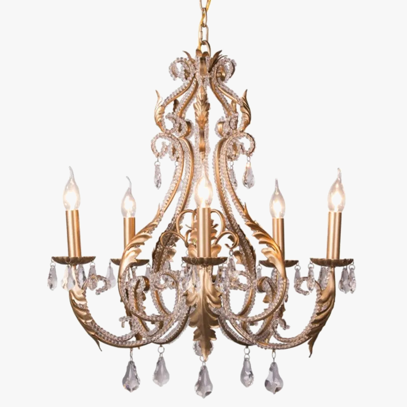 lustre vintage en cristal pour décoration intérieure rétro élégante