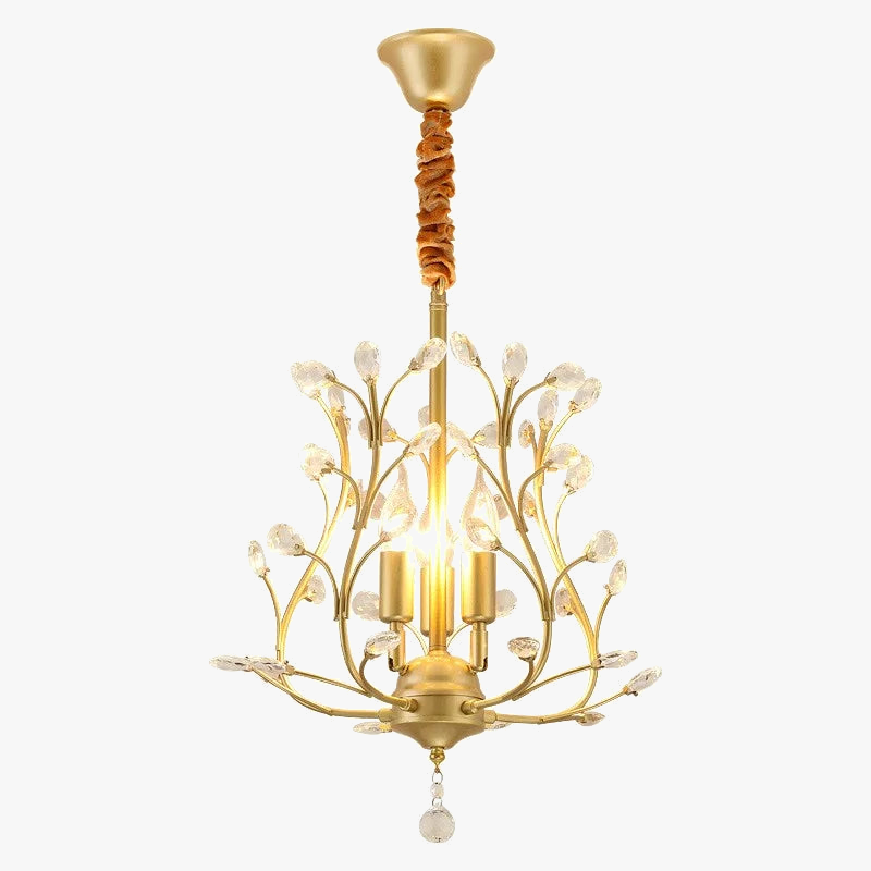 lustre vintage en cristal à quatre branches pour éclairage élégant
