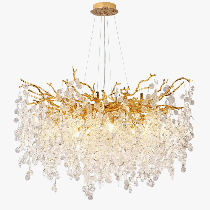 lustre vintage en verre craquelé pour décoration intérieure à led
