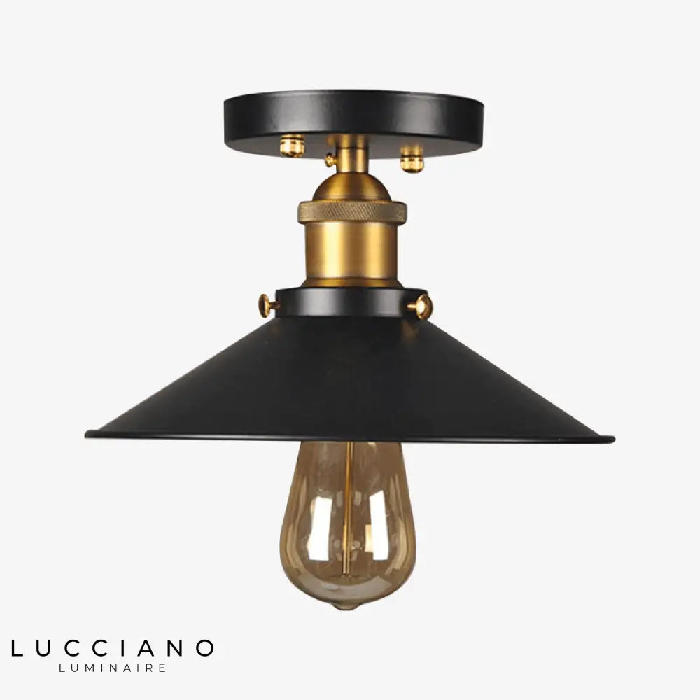 Lustre Vintage Noir Et Doré 22Cm Luminaire Chambre
