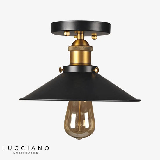Lustre Vintage Noir Et Doré 22Cm Luminaire Chambre