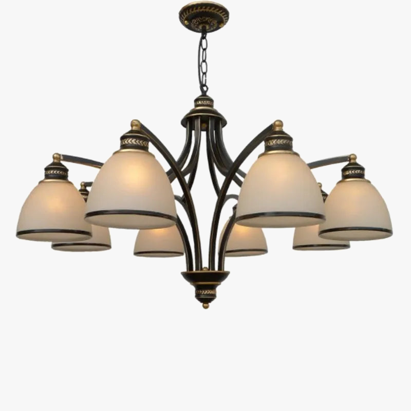 lustre vintage nordique et américain en fer forgé et verre