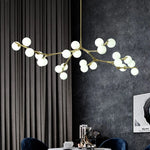 Lustre Yolan Led Métal-Verre Branches Luminaire Chambre