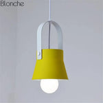 Macaron Led Métal Suspension Design A - Jaune Luminaire Chambre