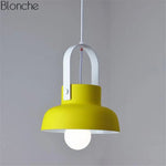 Macaron Led Métal Suspension Design B - Jaune Luminaire Chambre