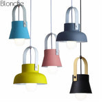 Macaron Led Métal Suspension Design Luminaire Chambre