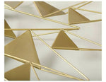 Miroir Mural Design 3D Triangles Luminaire Doré