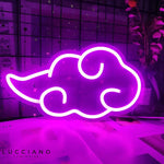 Neon Mural En Forme De Nuage Japonais Rose