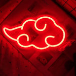 Neon Mural En Forme De Nuage Japonais Rouge