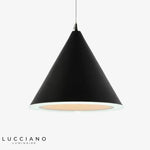 Nordic Led Cone Suspension Multicolors Noir Luminaire Chambre