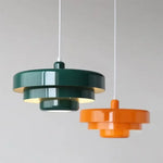 Nordic Led Pendant Light Macaron Carbon Steel Aluminum White Dark Green Orange Illuminations For