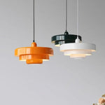 Nordic Led Pendant Light Macaron Carbon Steel Aluminum White Dark Green Orange Illuminations For