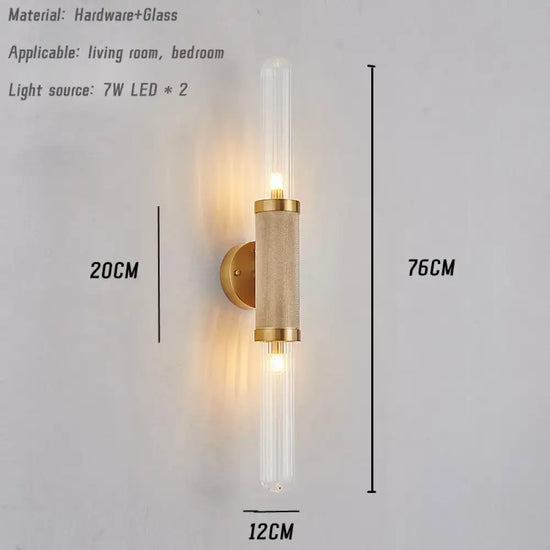 Nordique Designer Murale Led Élégante Minimaliste B-H76 L12Cm / Lumière Froide 6000K Applique