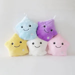 Oreiller en peluche lumineux et coloré en forme d’étoile