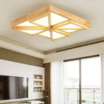 Plafonnier Bois Carré Triangles Luminaire Chambre