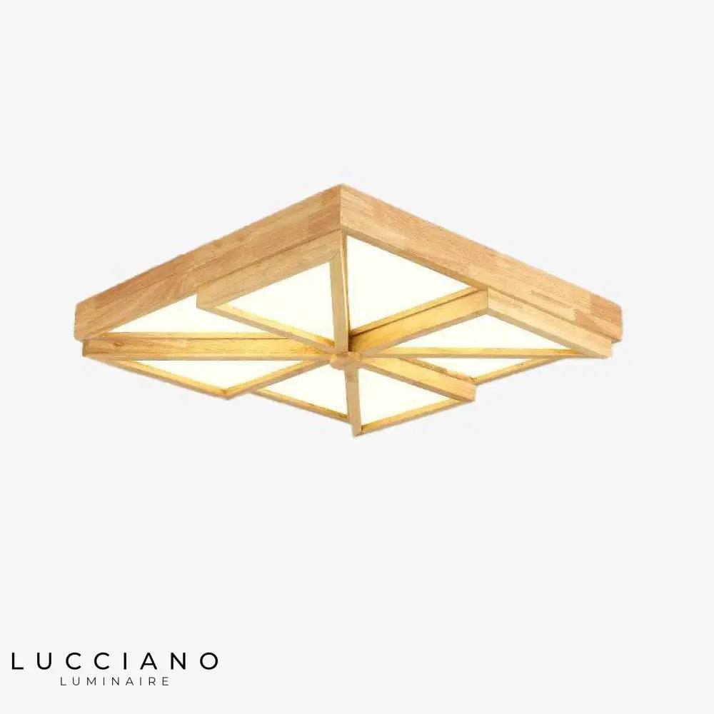 Plafonnier Bois Carré Triangles Luminaire Chambre