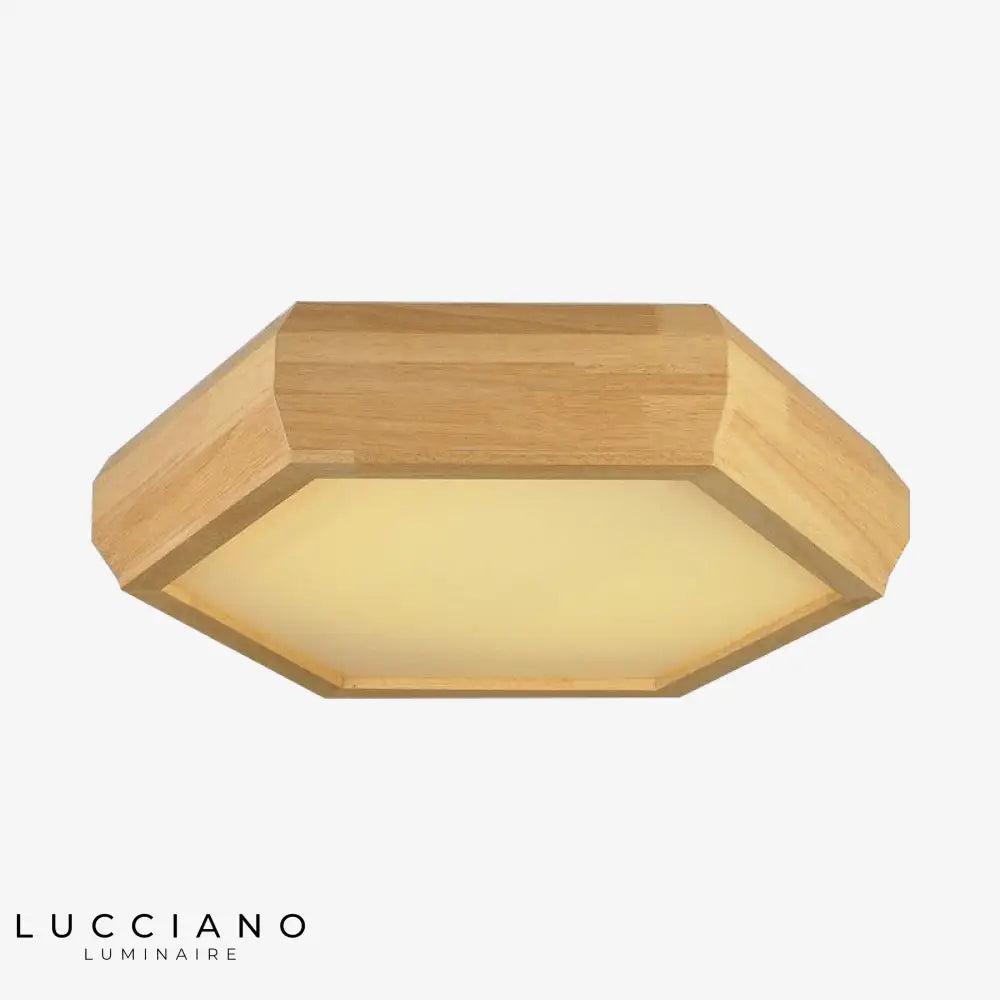 Plafonnier Bois Hexagonal Hill Luminaire Chambre