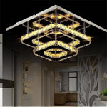 Plafonnier Carré Cristal Moderne Luminaire Chambre