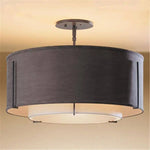 Plafonnier Cercle Tissu Deux Tons Luminaire Chambre