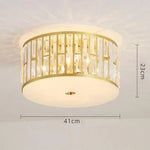 Plafonnier Cristal Doré Moderne Luxury Luminaire Chambre