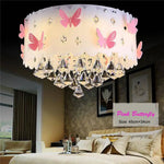 Plafonnier Cristal Led Papillons 45Cm Luminaire Chambre