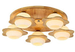 Plafonnier En Bois Fleurs 5 Lampes Luminaire Chambre