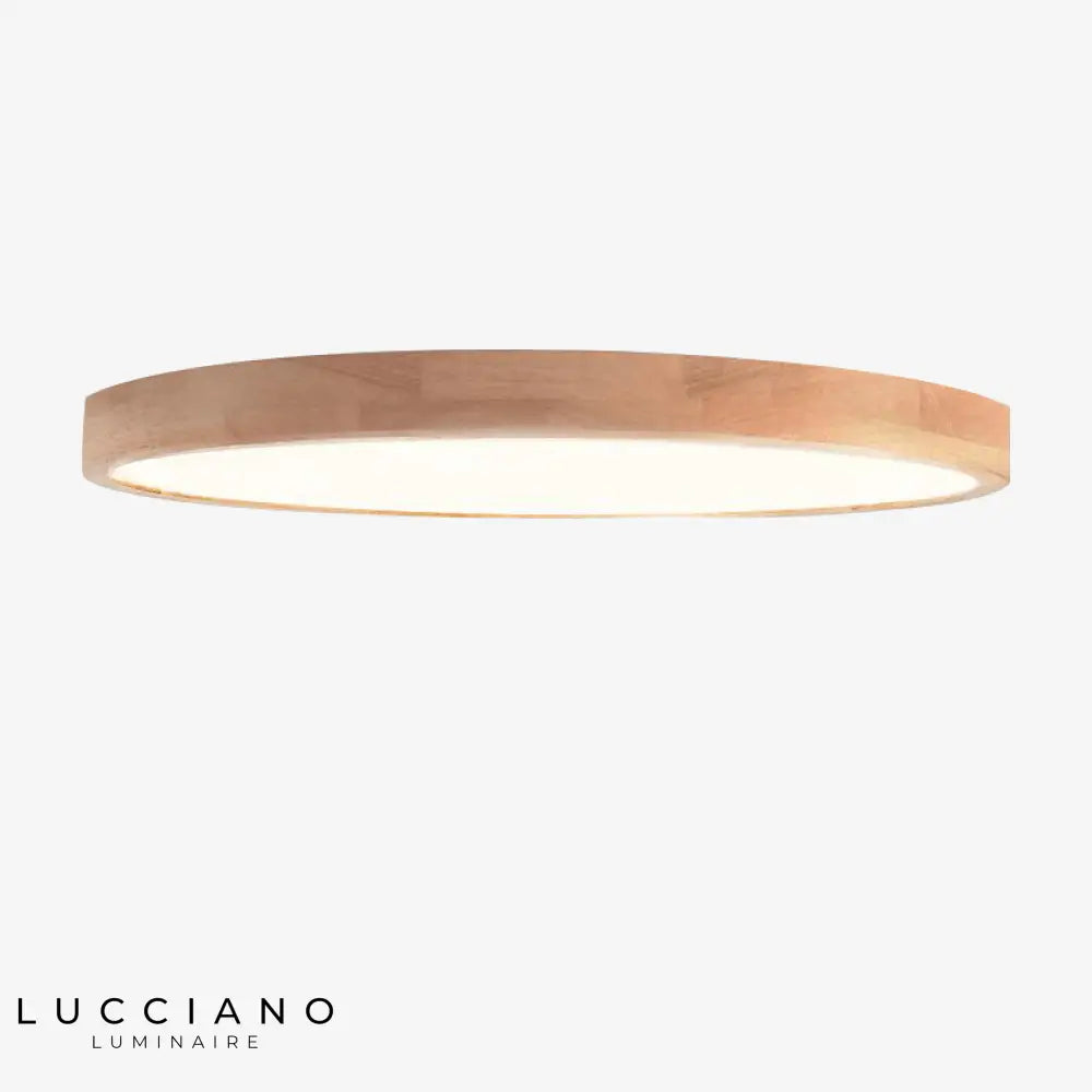 Plafonnier En Bois Led Rond Minimaliste Design. Luminaire