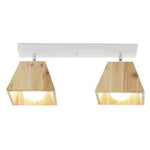 Plafonnier En Bois Style Japonais Blanc - 2 Lampes Luminaire Chambre