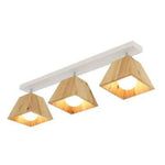 Plafonnier En Bois Style Japonais Blanc - 3 Lampes Luminaire Chambre