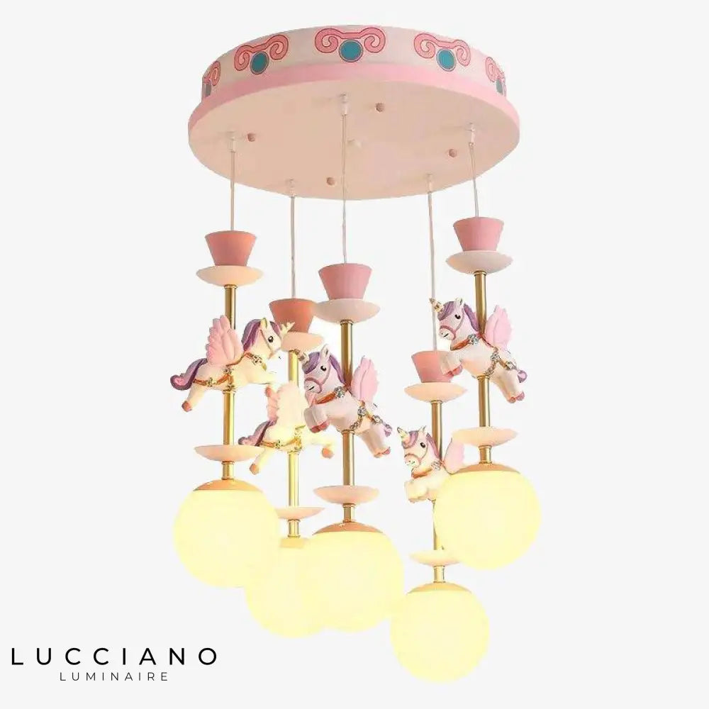 Plafonnier Enfant Carrousel Chevaux Luminaire Chambre