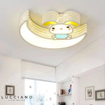 Plafonnier Enfant Lune Et Lapin Luminaire Chambre