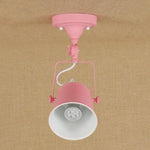 Plafonnier Industriel Led Métal Rétro Rose Luminaire Chambre