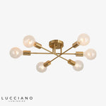 Plafonnier Led 6 Lampes Métal Entrecroisées Doré / Dimmable Luminaire Chambre