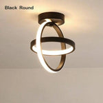 Plafonnier Led Anneau Métal Design Noir / Rond Froide Luminaire Chambre