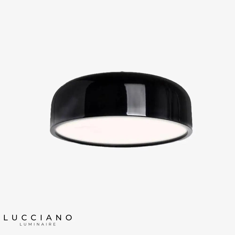 Plafonnier Led Arrondi Laqué Design 35Cm - Noir Luminaire Chambre