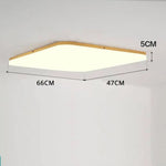 Plafonnier Led Bois Moderne Design F - 66 X 47Cm / Chaude Luminaire Chambre