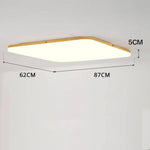 Plafonnier Led Bois Moderne Design G - 87 X 62Cm / Chaude Luminaire Chambre