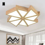 Plafonnier Led Bois Triangles Géométriques Luminaire Chambre