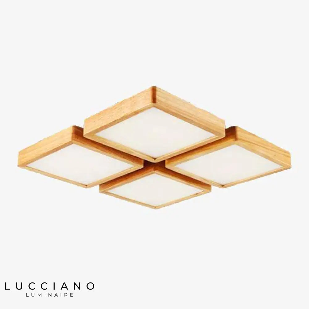 Plafonnier Led Carré Bois Luminaire Chambre