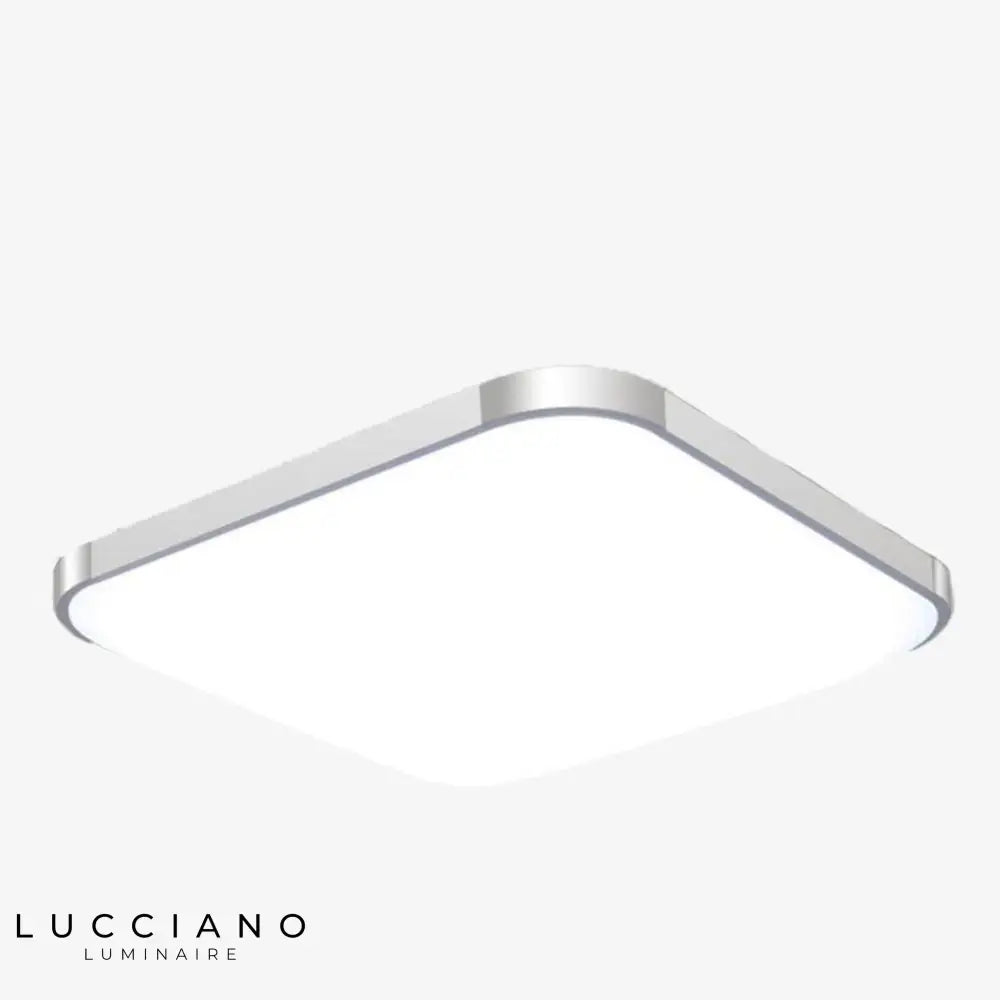 Plafonnier Led Carré Chromé Arrondi Luminaire Chambre