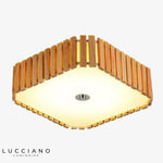 Plafonnier Led Carré En Bois Arrondi Luminaire Chambre