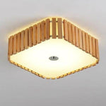 Plafonnier Led Carré En Bois Arrondi Luminaire Chambre