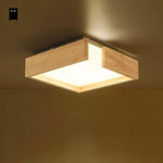 Plafonnier Led Carré En Bois Luminaire Chambre