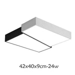 Plafonnier Led Carré Noir/Blanc Défectueux 40X40X9Cm - 24W Luminaire Chambre