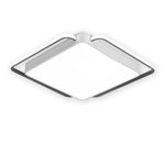 Plafonnier Led Carré Noir Et Blanc Bwart Blanc / 50X50X6Cm - 34W Chaude Luminaire Chambre