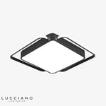 Plafonnier Led Carré Noir Et Blanc Bwart Noir / 50X50X6Cm - 34W Chaude Luminaire Chambre